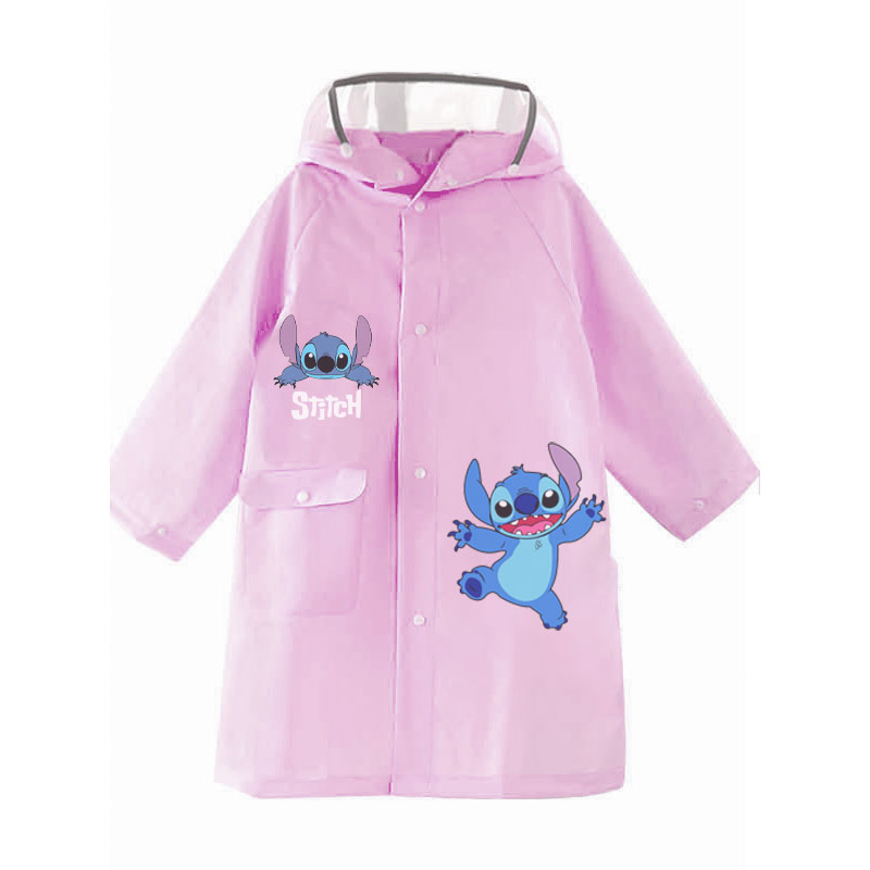 Imperméable Enfant Stitch avec Capuche et Protection pour Cartable - معطف مطر للأطفال برسومات ستيتش مع مكان مخصص للمحفظة المدرسية