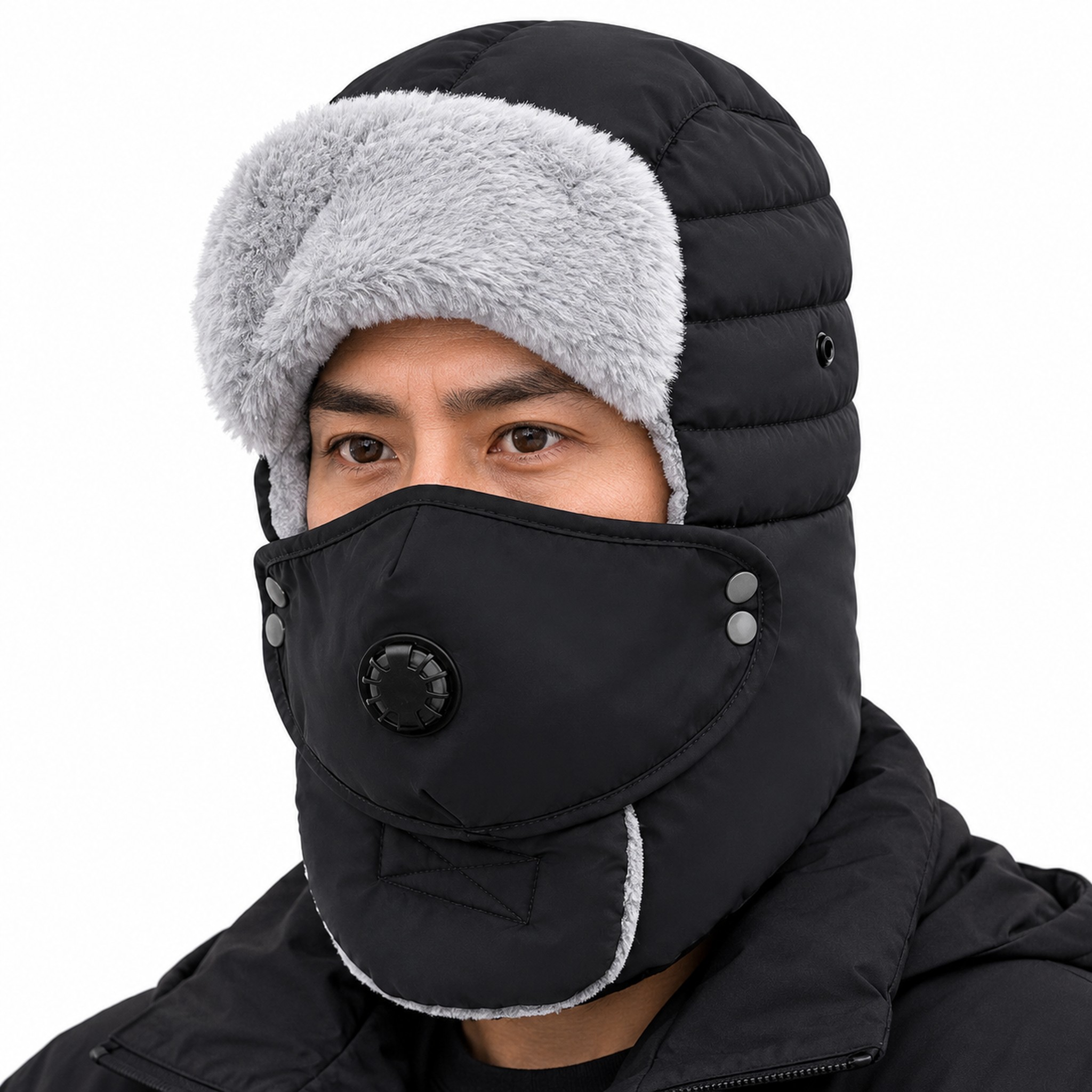Bonnet d'Hiver Imperméable Coupe-Vent avec Cache-Oreilles et Masque - قبعة شتوية مقاومة للماء والرياح مع حماية الأذنين والوجه