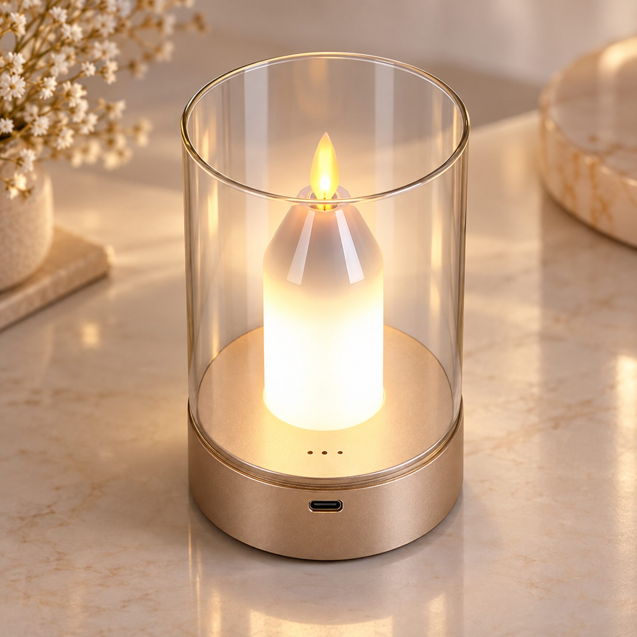 Bougie LED sans Flamme Rechargeable avec Détecteur de Gestes - شمعة بدون لهب قابلة للشحن بتحكم بإشارة اليد - Décoration - صورة 7