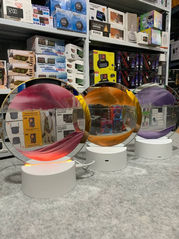 Sablier Lampe led 3D tactile USB en verre avec télécommande - Décoration - صورة 10