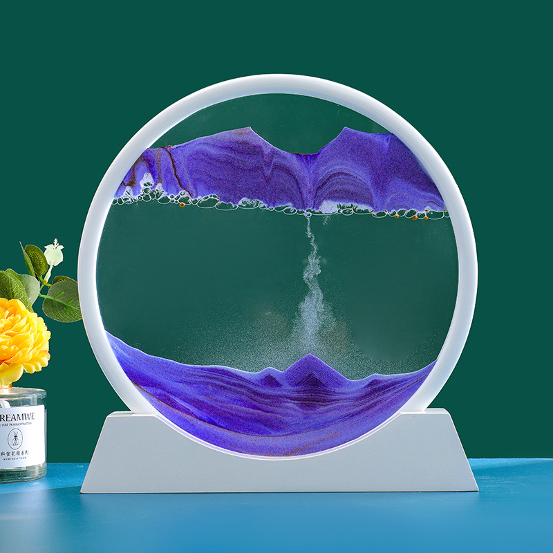 Sablier 3D en Verre rond 12 pouces pour la décoration de la maison - Décoration - صورة 16