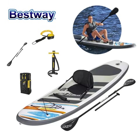 Hydro-Force White Cap Paddle gonflable Avec Pompe À Main Et Sac À Dos Bestway-65342