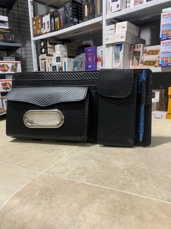 Sac de rangement universel pour pare-soleil de voiture avec étui à lunettes, porte - Accessoires Auto/Moto - صورة حقيقية 5