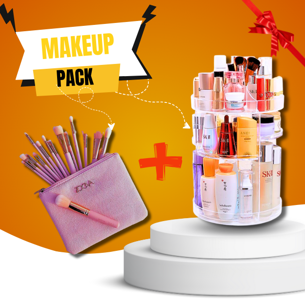 Pack Spécial Organisateur de maquillage + Trousse de 15 Pinceaux zoeva professionnels 