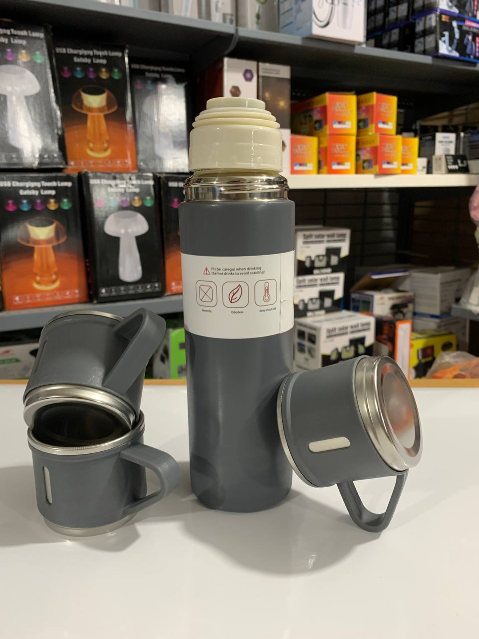 Ensemble Thermos avec 3 tasses thermique 500ml en acier inoxydable - Cuisine - صورة 16