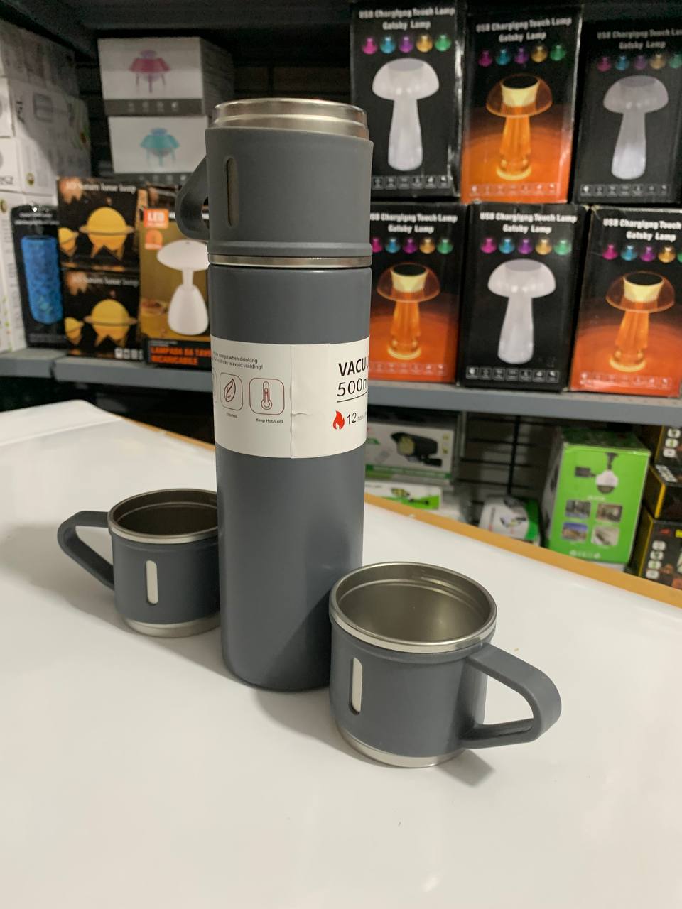 Ensemble Thermos avec 3 tasses thermique 500ml en acier inoxydable - Cuisine - صورة 18