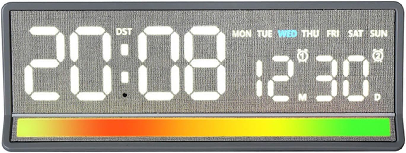 Horloge LED Numérique avec Éclairage Coloré Réactif au Son 5536 - ساعة رقمية بإضاءة ملونة تتفاعل مع الصوت - Électronique - صورة 10