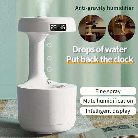 Réveil et Humidificateur d’air gouttelettes d’eau Anti-gravité 800ml