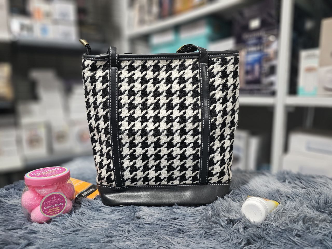 Sacs à bandoulière pied-de-poule Vintage pour femmes grande capacité - Sac à dos et Mode - صورة حقيقية 7