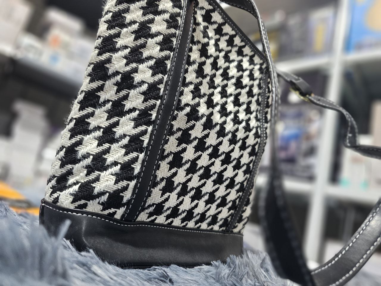 Sacs à bandoulière pied-de-poule Vintage pour femmes grande capacité - Sac à dos et Mode - صورة حقيقية 8