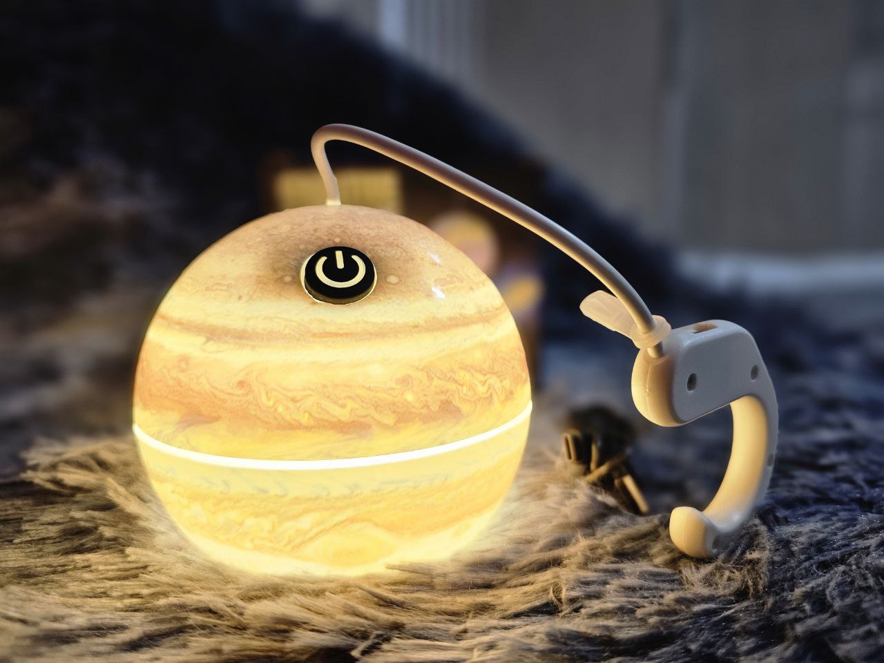 Lampe Led Suspendue En Forme De Boule Décorative, Rechargeable Par Usb, Pour Camping Intérieur Et Extérieur, En Forme De Lune Ou De Terre, 1 Pièce - Décoration - صورة حقيقية 8