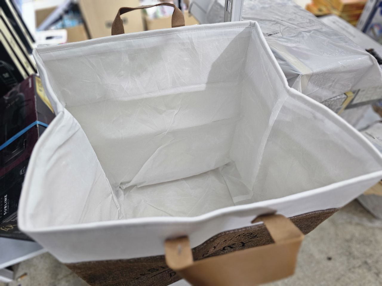 Grand panier à linge pliable en tissu domestique, rangement pour vêtements et jouets, grande capacité - Maison - صورة حقيقية 9