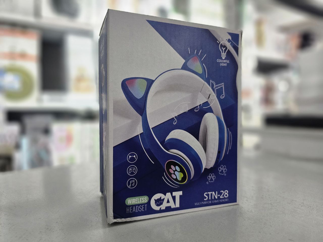 Casque stéréo Bluetooth sans fil oreilles de chat électroluminescents avec support carte TF - Électronique - صورة حقيقية 10