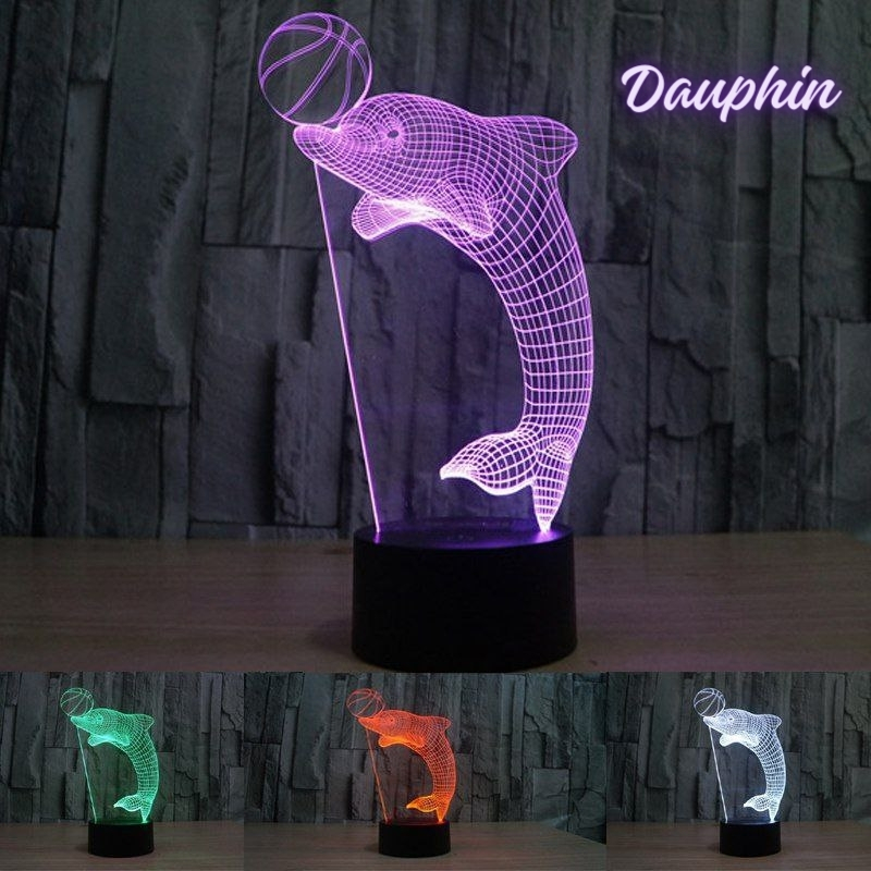 Lampe Veilleuse de bureau 3D 7 lumières changeantes de couleurs En Acrylique - Décoration - صورة 12