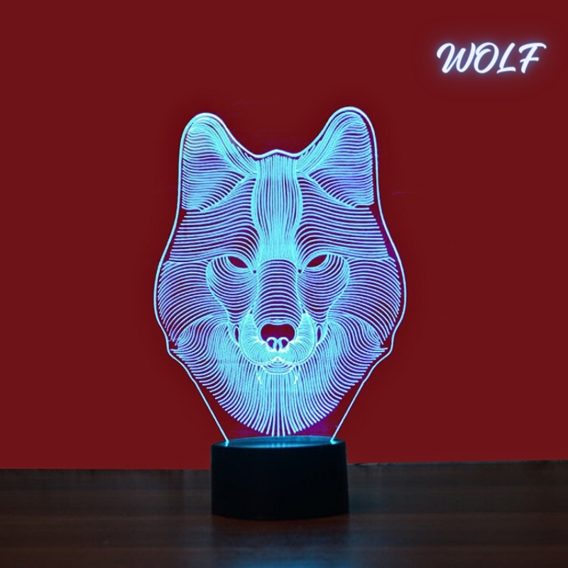 Lampe Veilleuse de bureau 3D 7 lumières changeantes de couleurs En Acrylique - Décoration - صورة 3