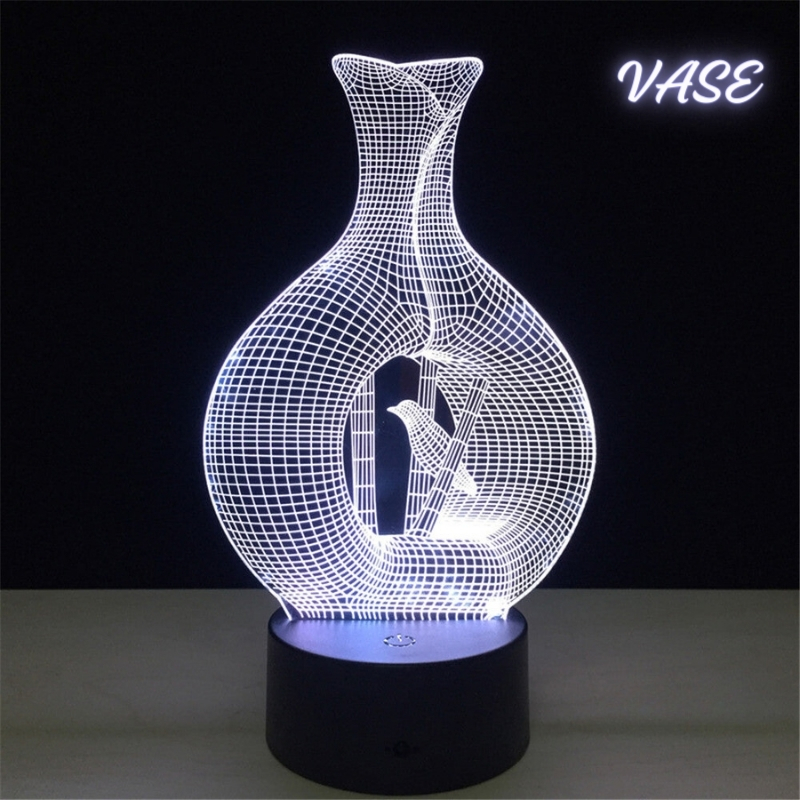 Lampe Veilleuse de bureau 3D 7 lumières changeantes de couleurs En Acrylique - Décoration - صورة 4