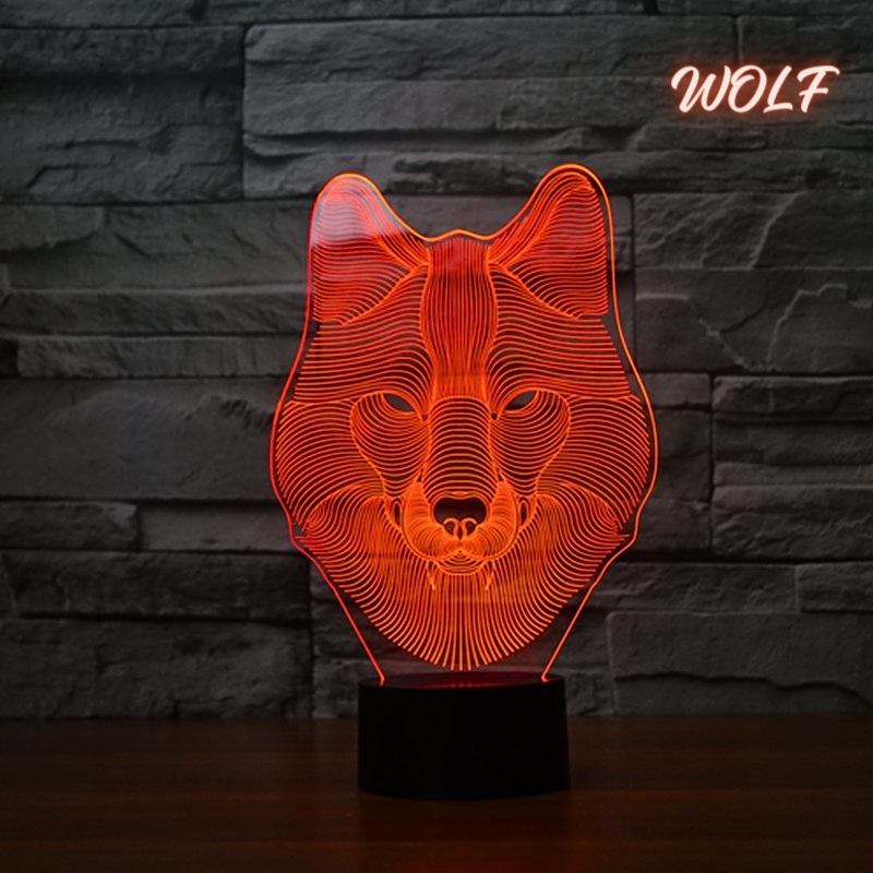 Lampe Veilleuse de bureau 3D 7 lumières changeantes de couleurs En Acrylique - Décoration - صورة 5