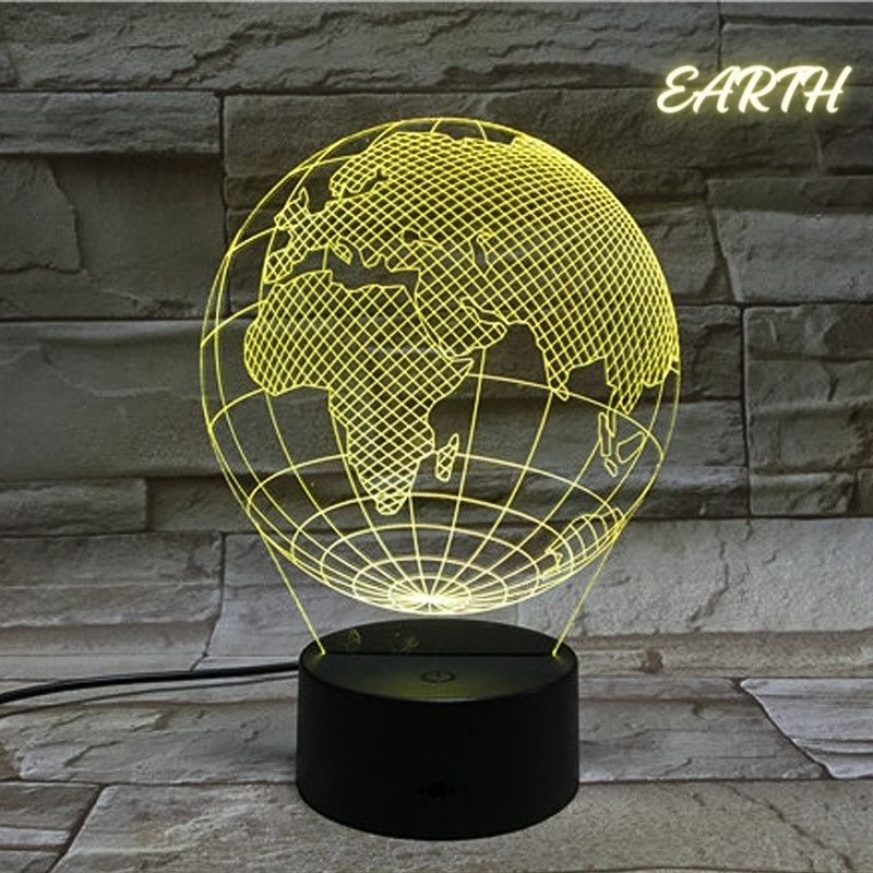 Lampe Veilleuse de bureau 3D 7 lumières changeantes de couleurs En Acrylique - Décoration - صورة 6
