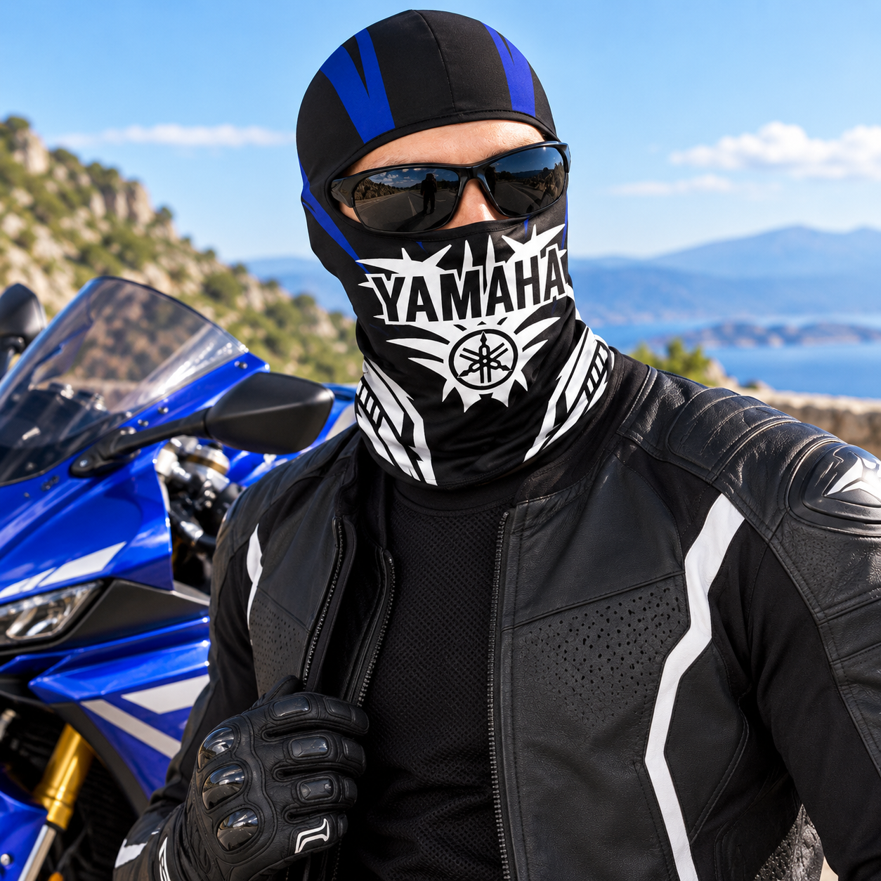 Cagoule Moto Thermique Balaclava Yamaha Black - قناع واقي وجه كامل حراري للدراجات النارية