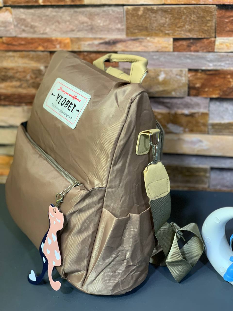 Sac à dos oxford Antivol étanche Pour Femme – Biege - Sac à dos et Mode - صورة حقيقية 4