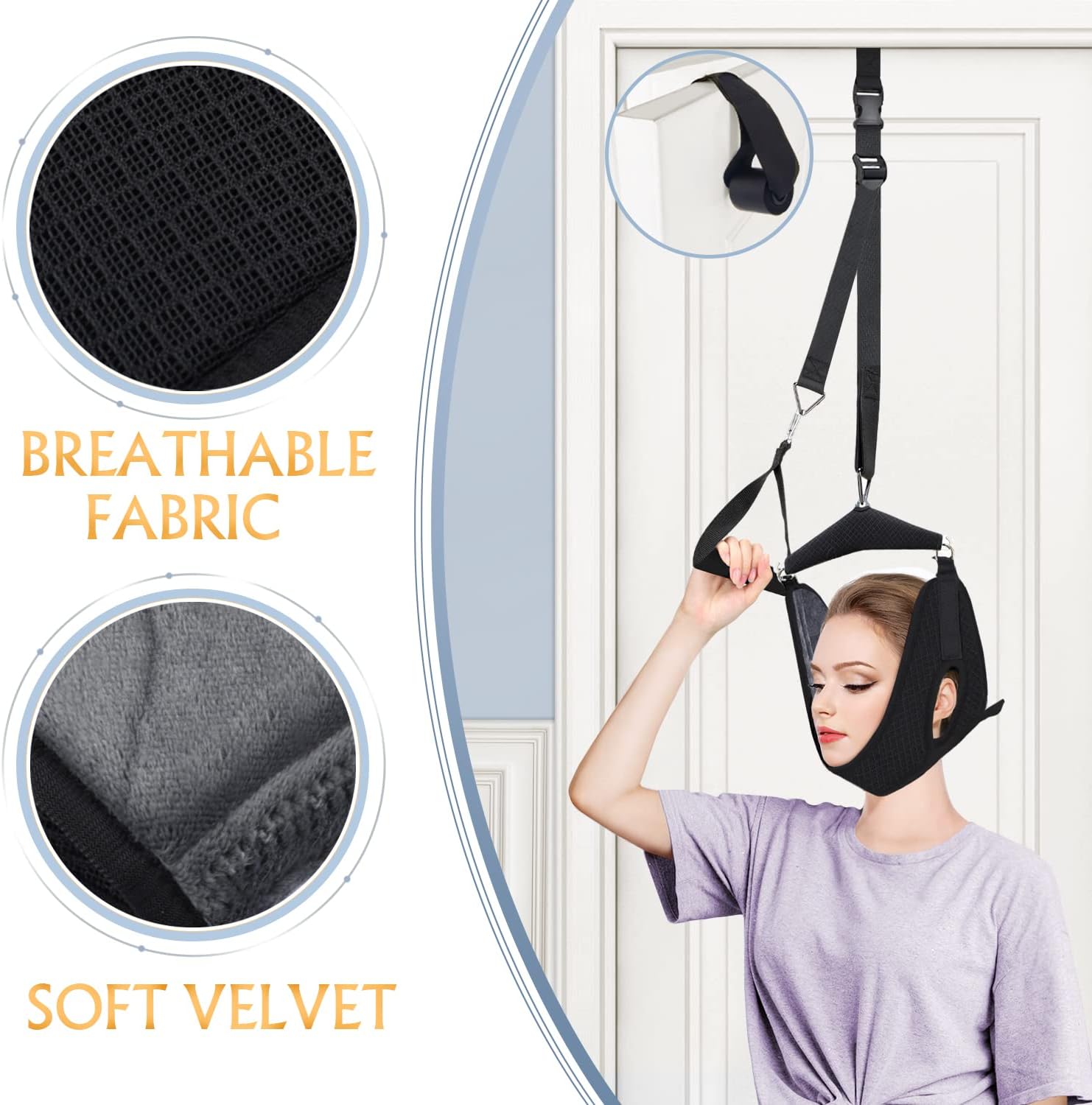 Dispositif de traction cervicale pour usage domestique à fixer sur une porte - جهاز شد وتقويم الرقبة المنزلي لتخفيف الآلام - Soins et Beauté - صورة 9