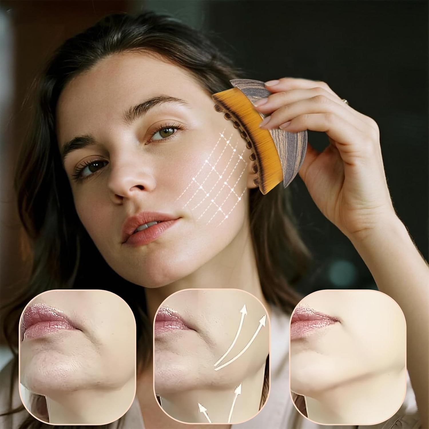 Brosse de Massage Lymphatique pour Visage et Mâchoire - فرشاة مساج للوجه وتحديد الفك