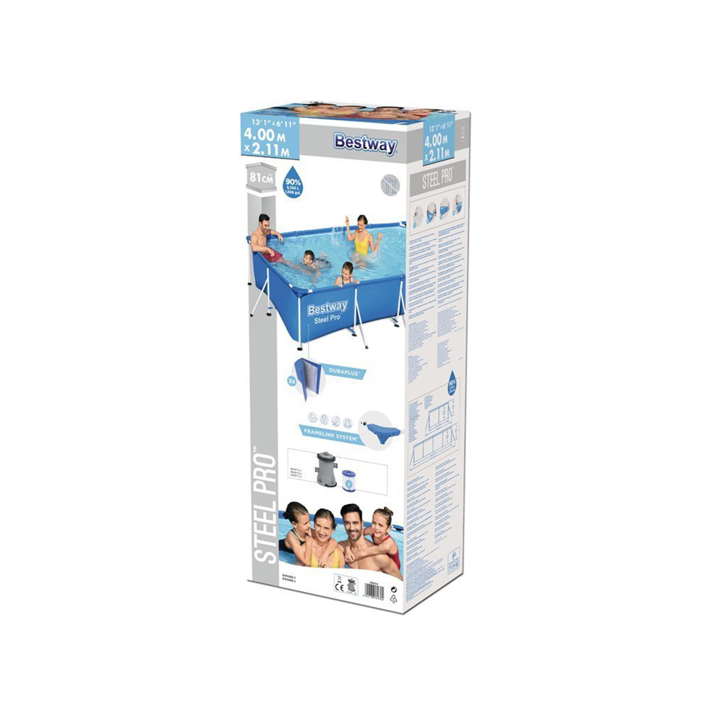 Steel Pro™ Piscine Rectangulaire Avec Pompe Filtrante 400 x 211 x 81 cm Bestway - Divers - صورة 7
