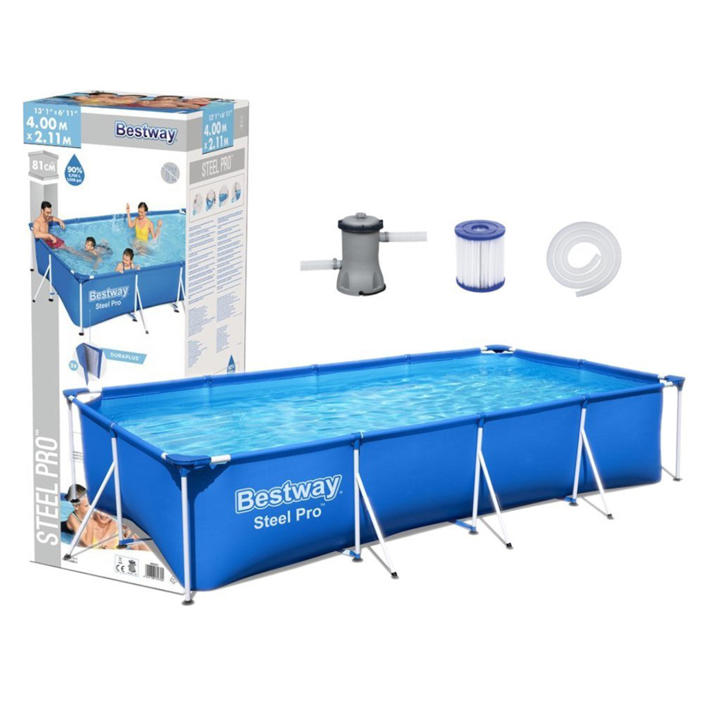 Steel Pro™ Piscine Rectangulaire Avec Pompe Filtrante 400 x 211 x 81 cm Bestway - Divers - صورة 8