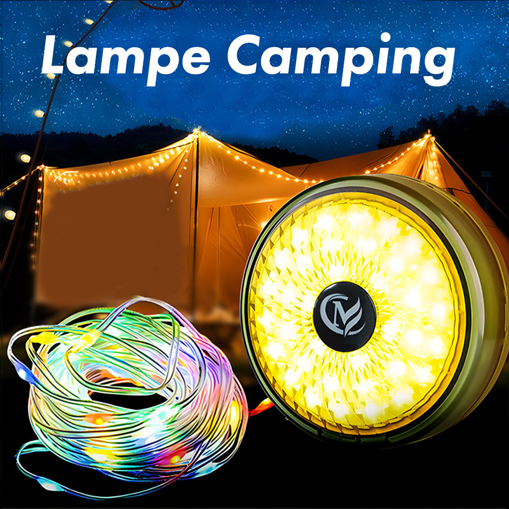 Lumière de camping LED multifonctionnelle, chargeur USB, chaîne d'atmosphère colorée - Camping et Randonnée - صورة 9