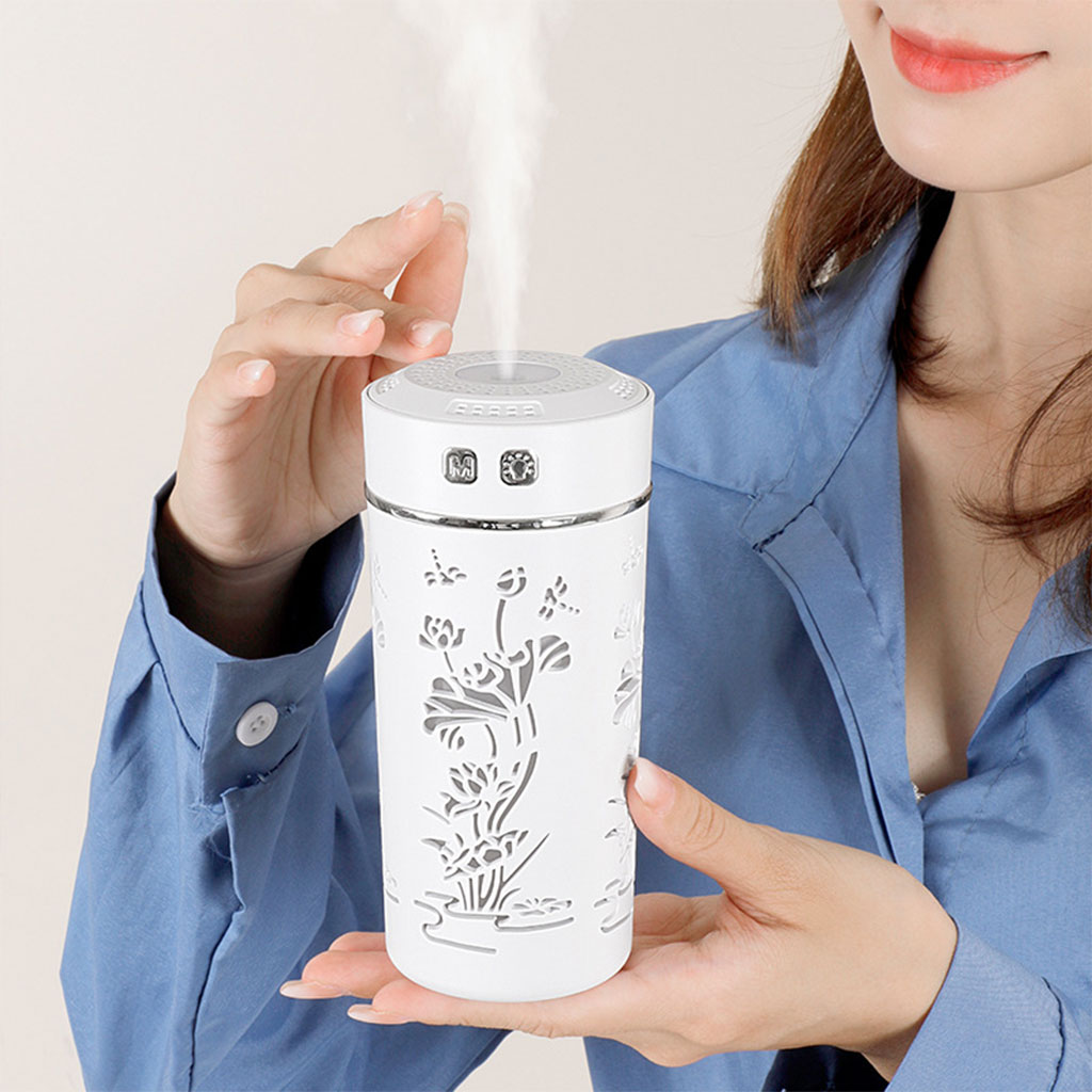 Diffuseur d’huiles essentielles et d’arôme froid, tasse de fleur de Lotus USB 250ml - Décoration - صورة 5