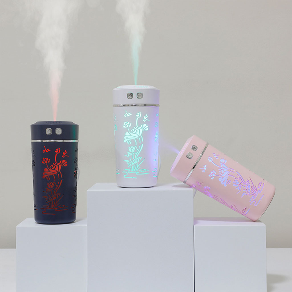 Diffuseur d’huiles essentielles et d’arôme froid, tasse de fleur de Lotus USB 250ml - Décoration - صورة 9
