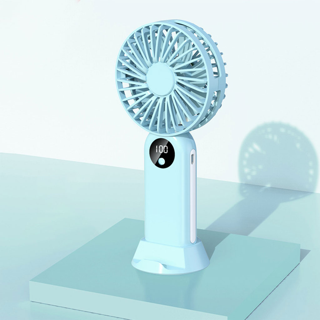 Mini ventilateur portable avec batterie 2400 mAh, léger, 3 vitesses, base mobile - Accessoires - صورة 8