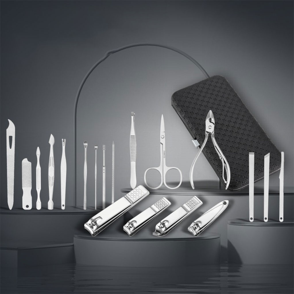 Ensemble de pédicure coupe-ongles 16 pièces avec ciseaux pince à épiler outils de manucure professionnels - Divers - صورة 3
