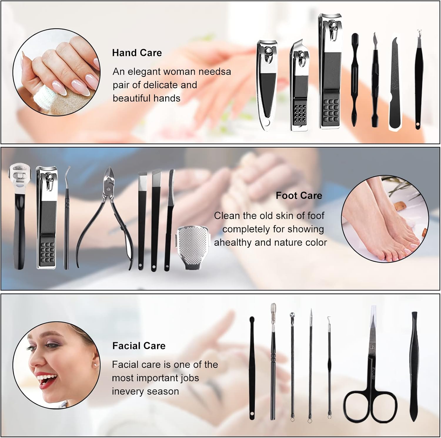 Set de Manucure et Pédicure Professionnel 22 Pièces - طقم احترافي للعناية بالأظافر 22 قطعة