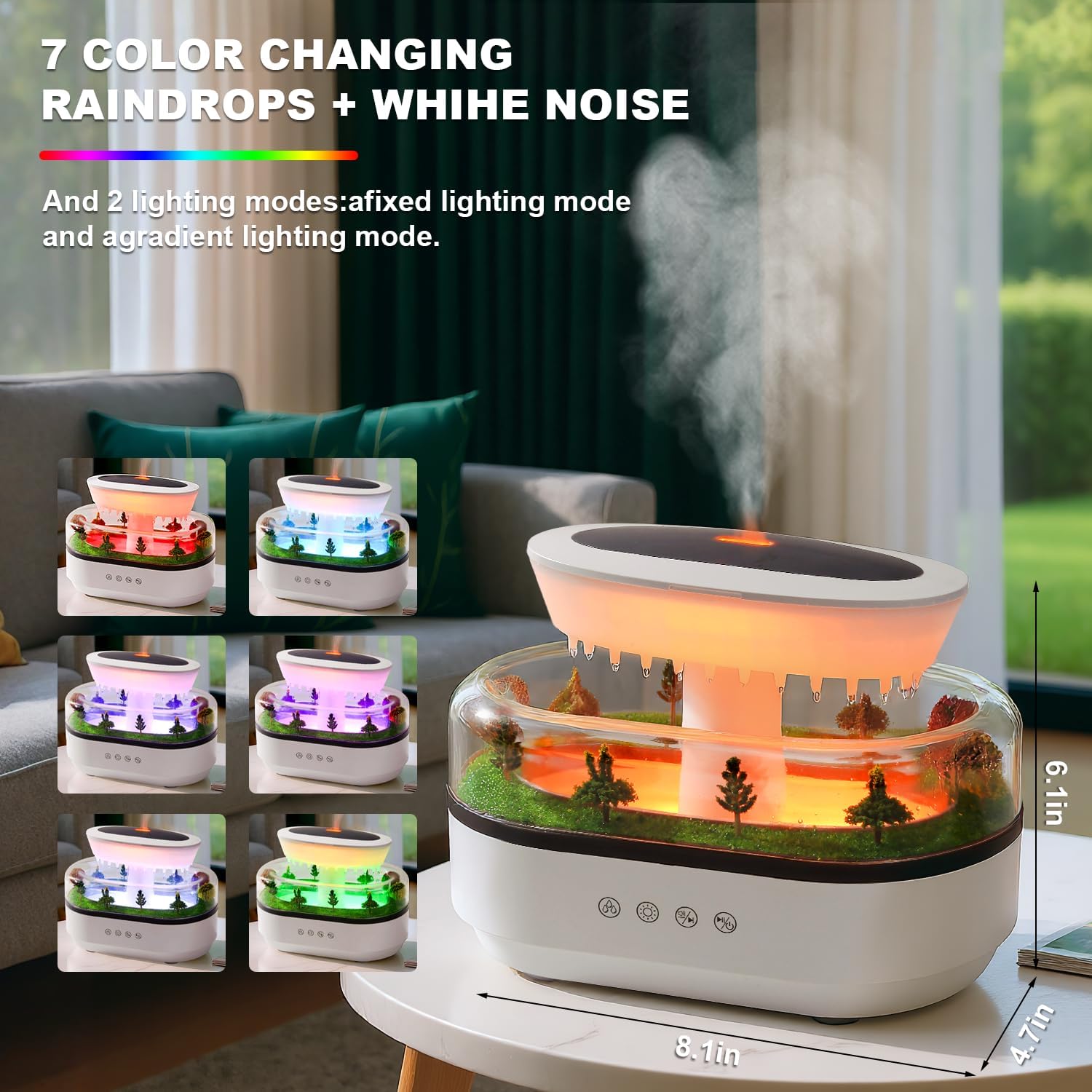 Humidificateur d'Air Effet Gouttes de Pluie et Diffuseur d'Huiles Essentielles - مرطب الهواء بتصميم قطرات المطر ونشر الزيوت العطرية - Maison - صورة 7