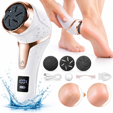 Râpe Anti-Callosités Électrique avec Aspirateur Intégré - أداة إزالة الجلد الميت وتنعيم القدمين مع شفاط مدمج