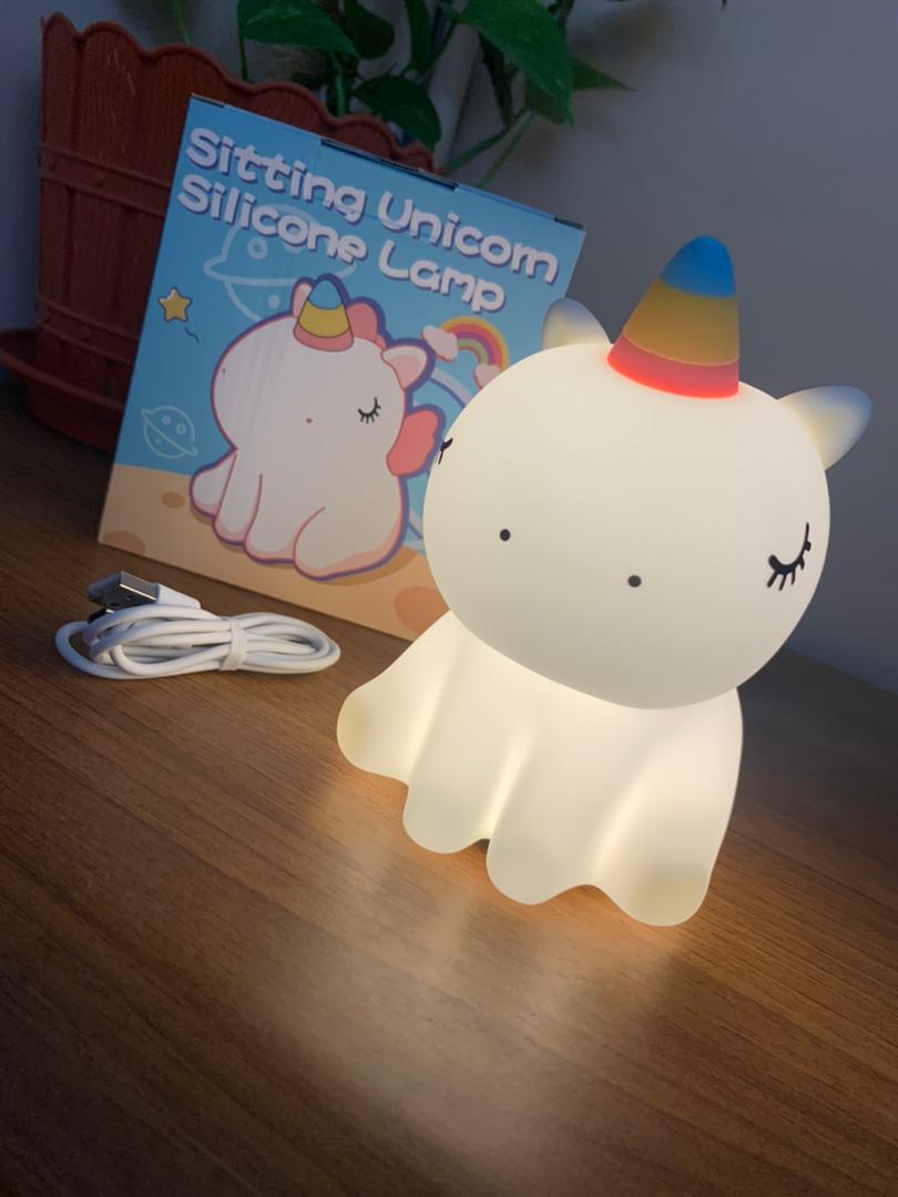 Veilleuse en Silicone Forme Unicorne pour Chambre d’enfant Rechargeable - Décoration - صورة حقيقية 8