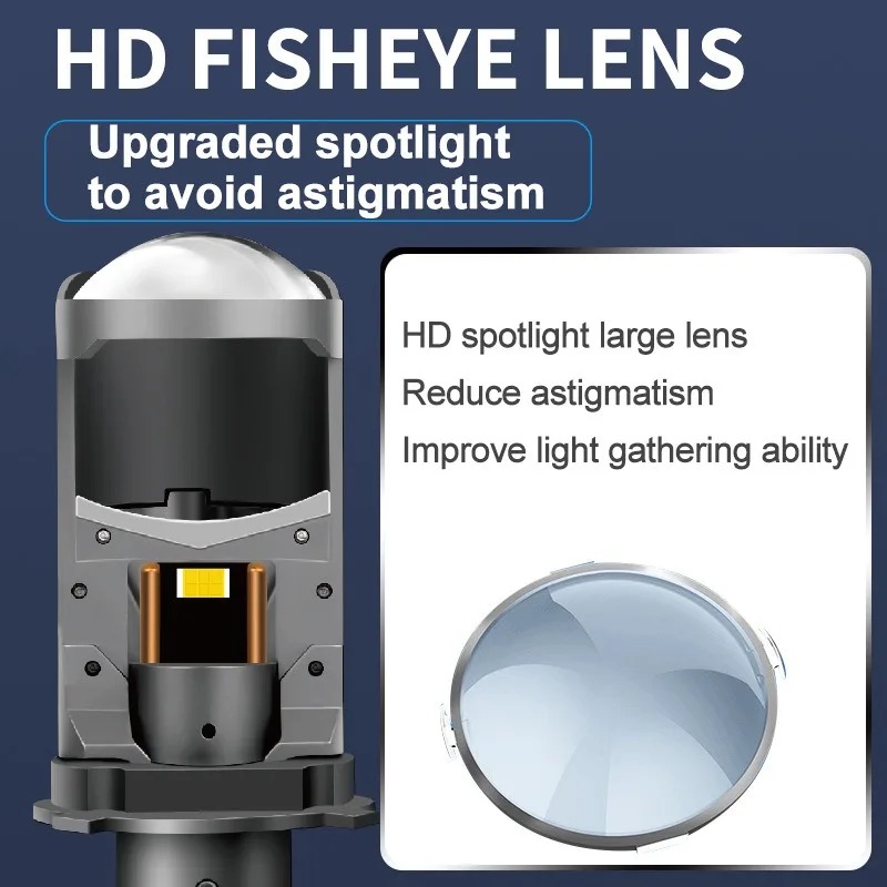 Mini Loupe Laser T90 H4 140W et Phares LED 6000K - كشافات ليد للسيارات بقوة 140 واط وإضاءة بيضاء 6000 كلفن - Accessoires Auto/Moto - صورة 11