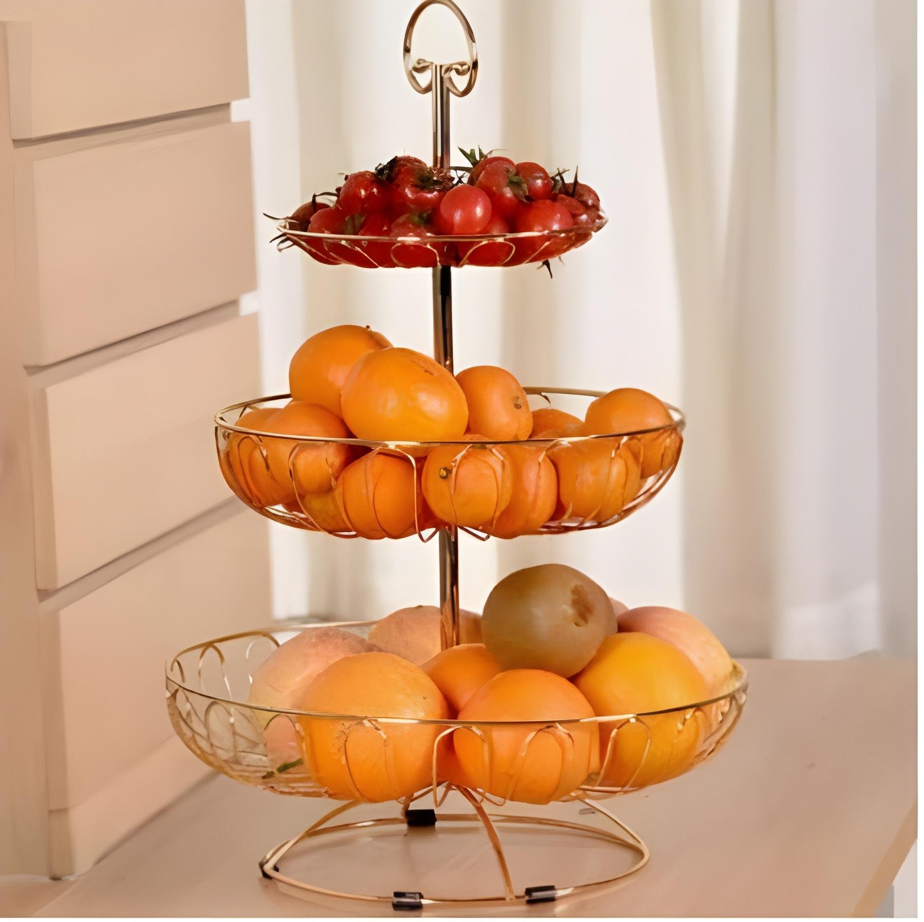 Panier à Fruits en Métal à 3 Niveaux – سلة فواكه معدنية بثلاث طبقات - Cuisine - صورة 7