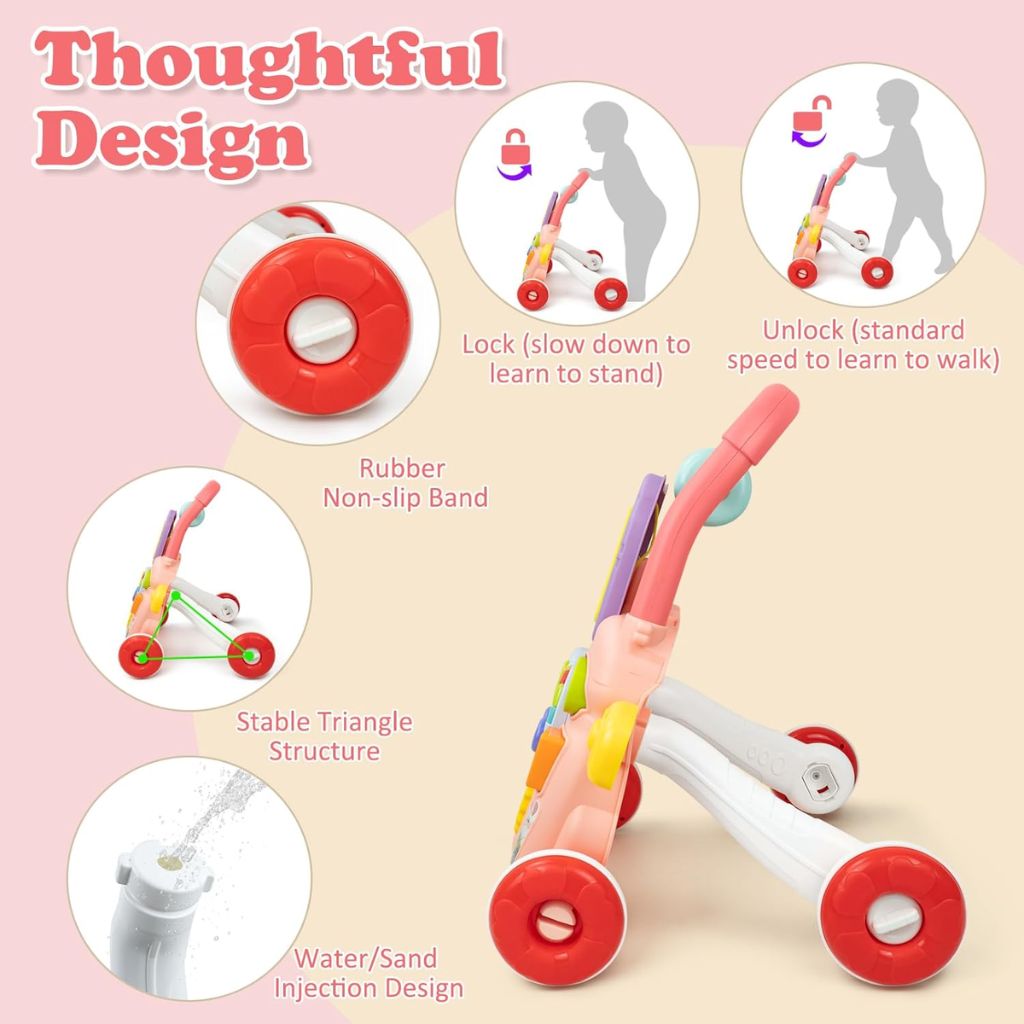 Trotteur Éducatif 2 en 1 avec Tableau de Dessin et Panneau Musical pour Bébé – مشاية تعليمية 2 في 1 مع لوحة رسم ولوحة موسيقية للأطفال - Jouet & Gaming - صورة 7