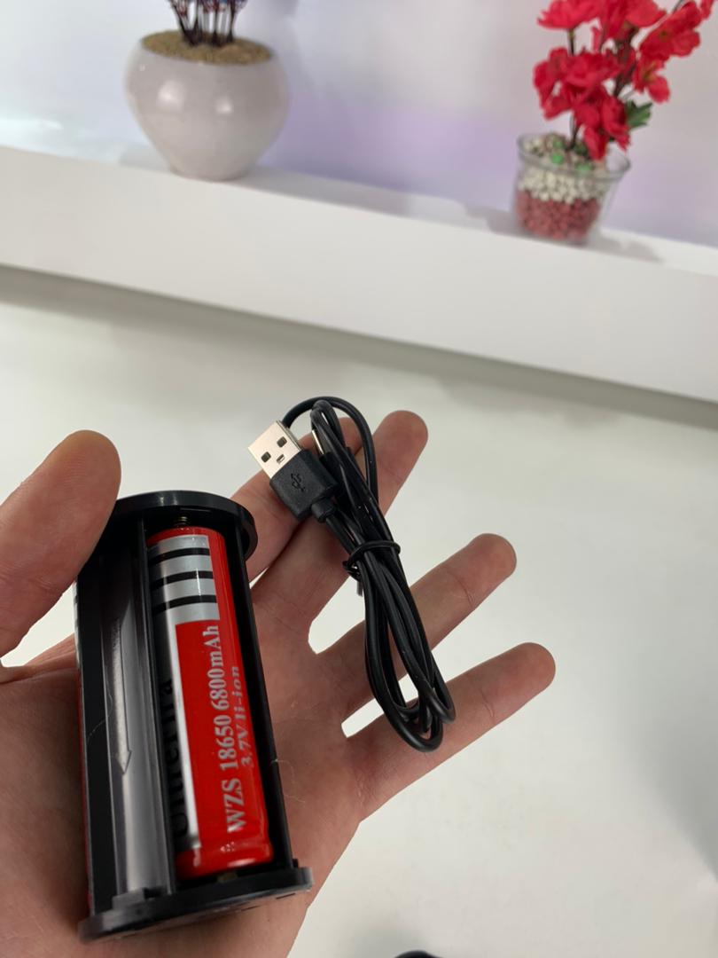 Lampe Torche 100W avec Batterie Lithium 18650*3 Portée de 1 à 1,5 km, mise au point réglable – مصباح يدوي عالي الطاقة مع بطارية ليثيوم - Camping et Randonnée - صورة حقيقية 14