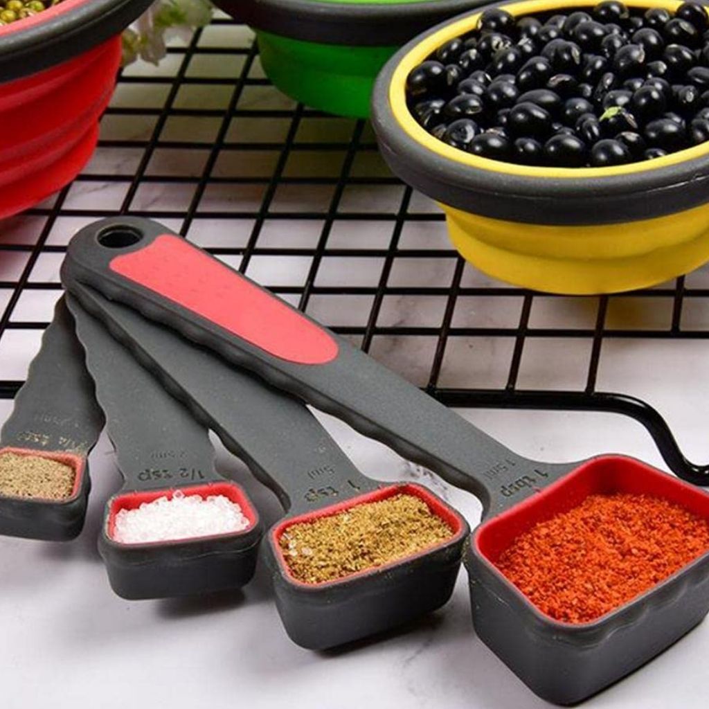 Ouvre-boîte Multifonction 4 en 1 et Cuillères à Mesurer Pliables en Silicone - فتاحة العلب متعددة الوظائف و ملاعق قياس قابلة للطي - Cuisine - صورة 8