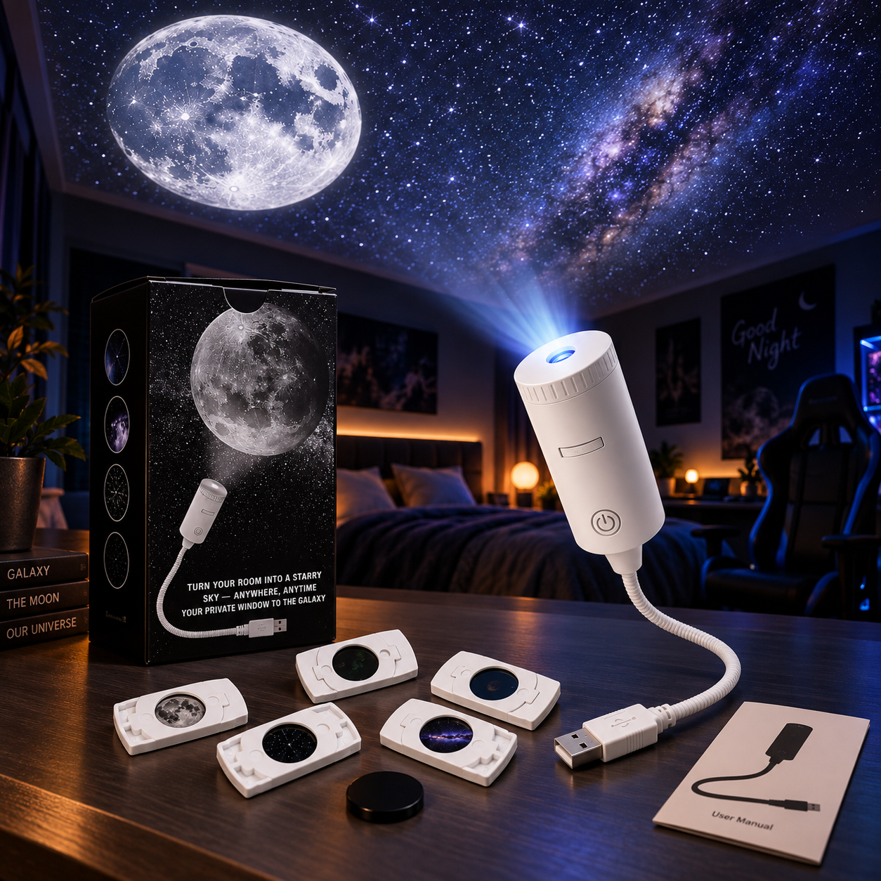 Projecteur de Ciel Étoilé et Galaxy USB - جهاز إسقاط النجوم والمجرة الفلكي