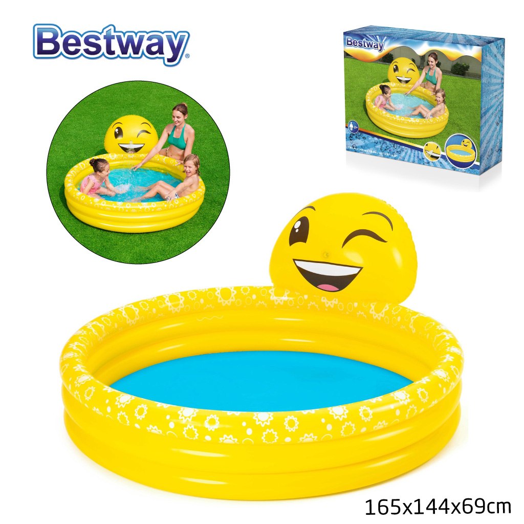 Piscine Gonflable Ronde Motif Emoji Pour Enfants 165 x 144 x 69 cm Bestway 53081
