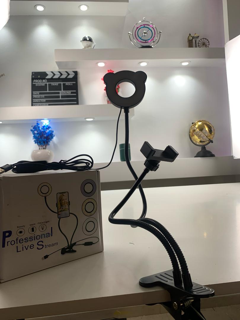 Studio Professional Live Stream Selfie Light Set – عدة التصوير الإحترافيةمع حلقة ضوئية - Électronique - صورة حقيقية 7