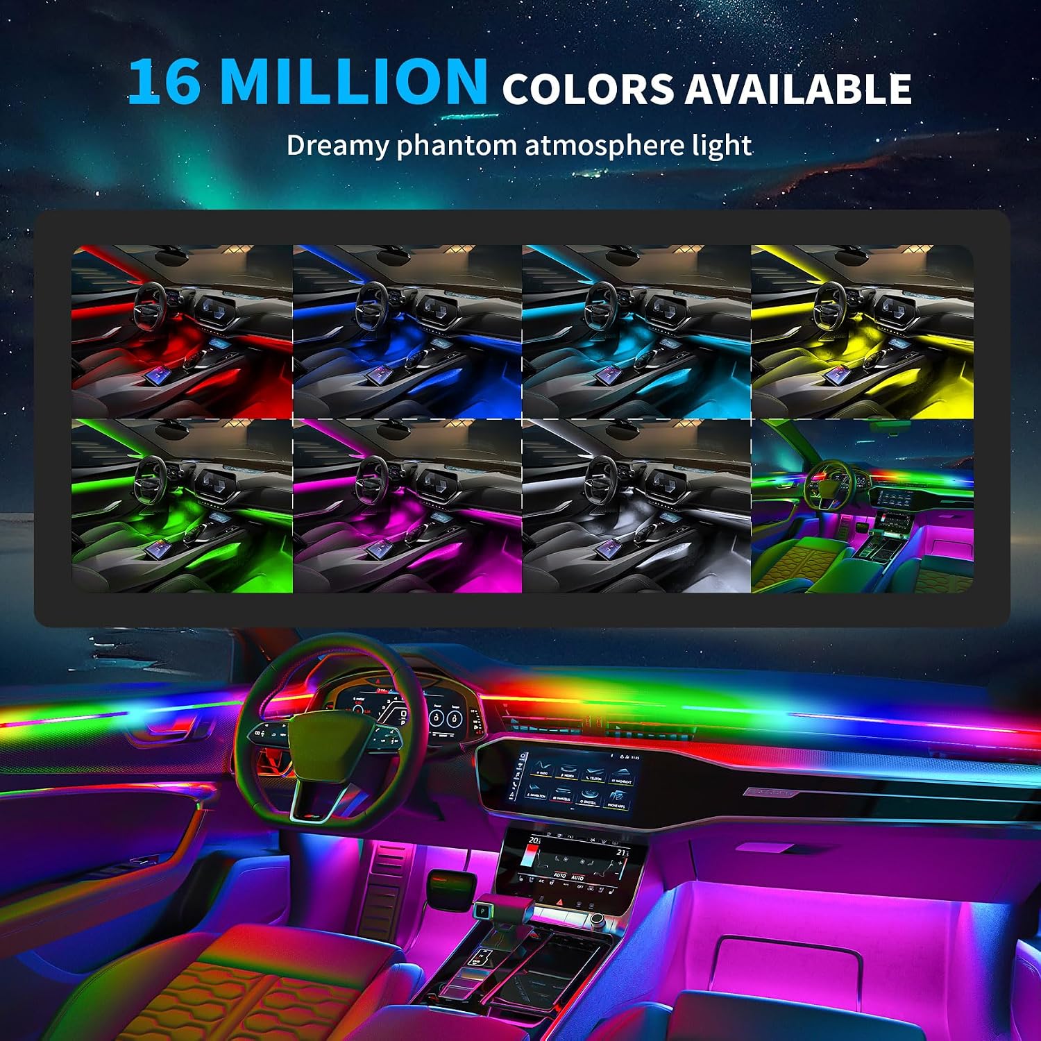 Magic Color Éclairage d'Ambiance LED Intérieur Voiture RGB et Fibre Optique - إضاءة داخلية للسيارة مع ألياف ضوئية - Accessoires Auto/Moto - صورة 10