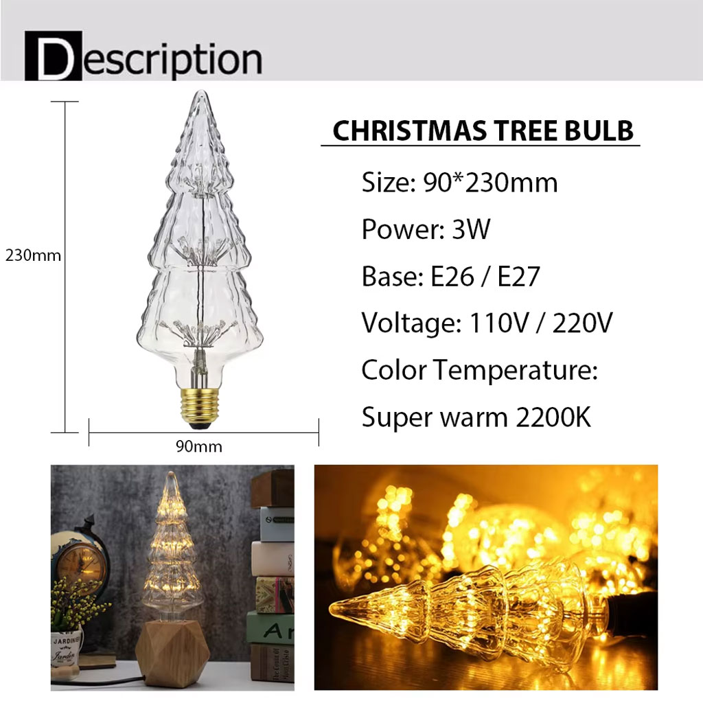 Ampoule Edison E27 à vis LED Motif Arbre – مصباح ديكور - Décoration - صورة 6