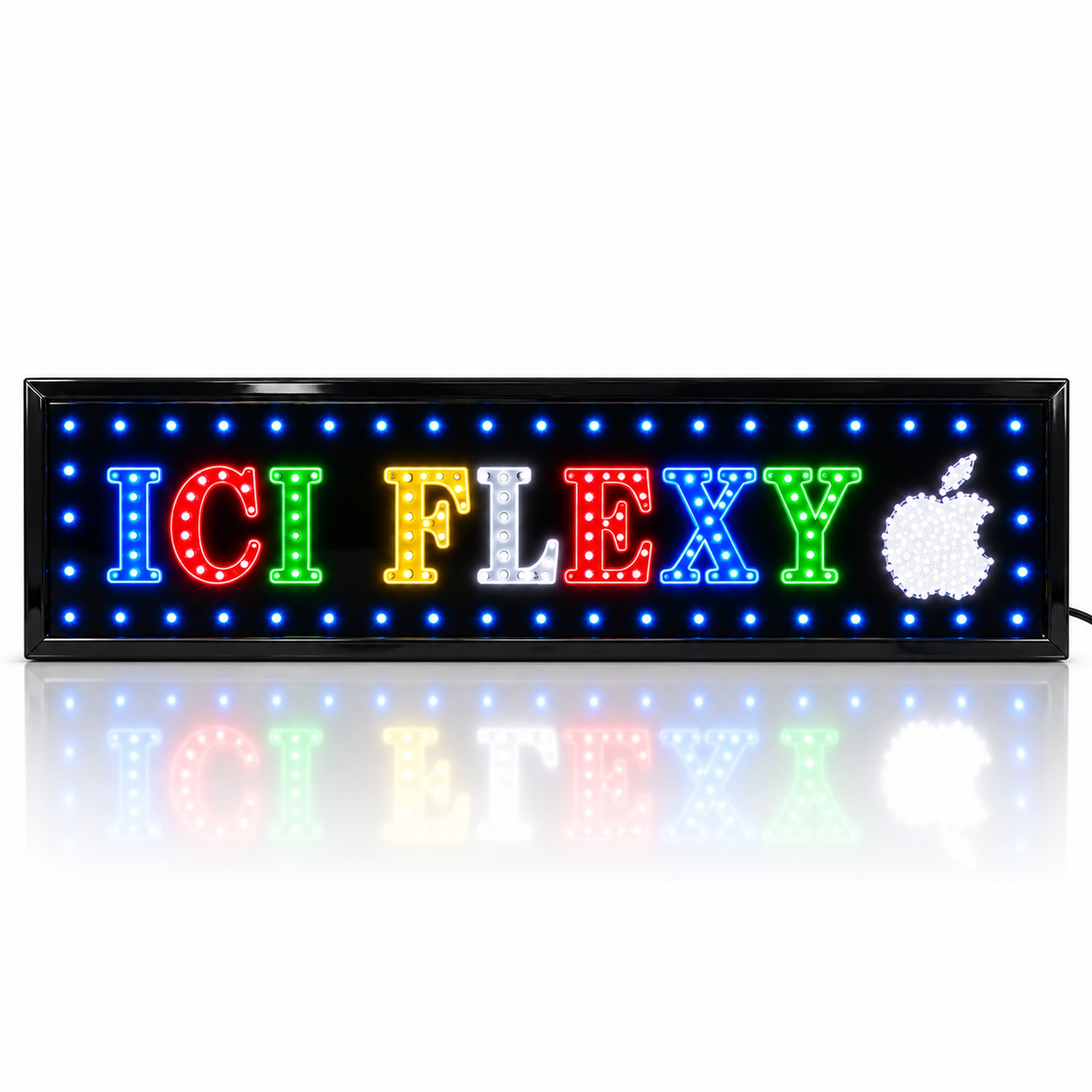 Plaque Lumineuse LED ICI FLEXY 100×25 cm - لافتة إشهارية مضيئة للمحلات والكيوسك