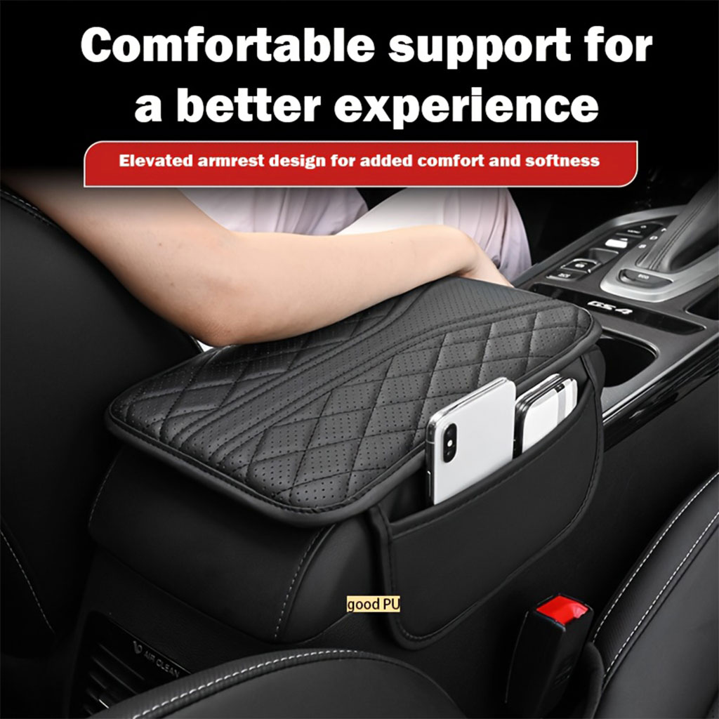 Housse fine pour Accoudoir de voiture en cuir avec 2 sacs de rangement - وسادة مسند الذراع في السيارة - Accessoires Auto/Moto - صورة 10