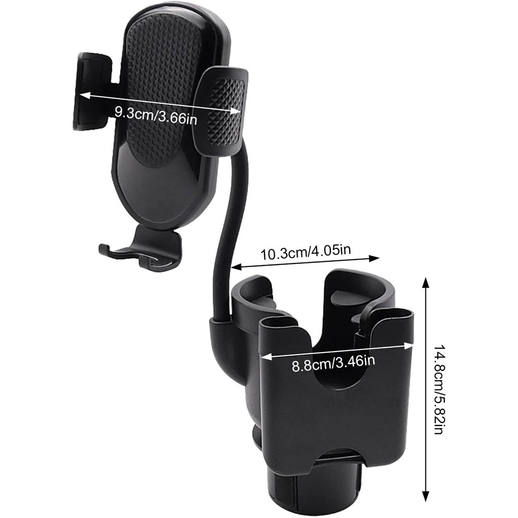 Support de téléphone pour voiture avec porte-gobelet rotation à 360° - حامل هواتف وأكواب في السيارة - Accessoires Auto/Moto - صورة 14